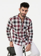 Bordeaux Plaid — Button Down Shirt