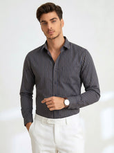 Midnight Gold Stripe Formal Shirt