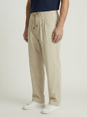 Sahara Plain Trouser — Warm Sand Beige