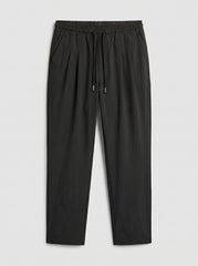 Noir Plain Trouser — Deep Charcoal Black