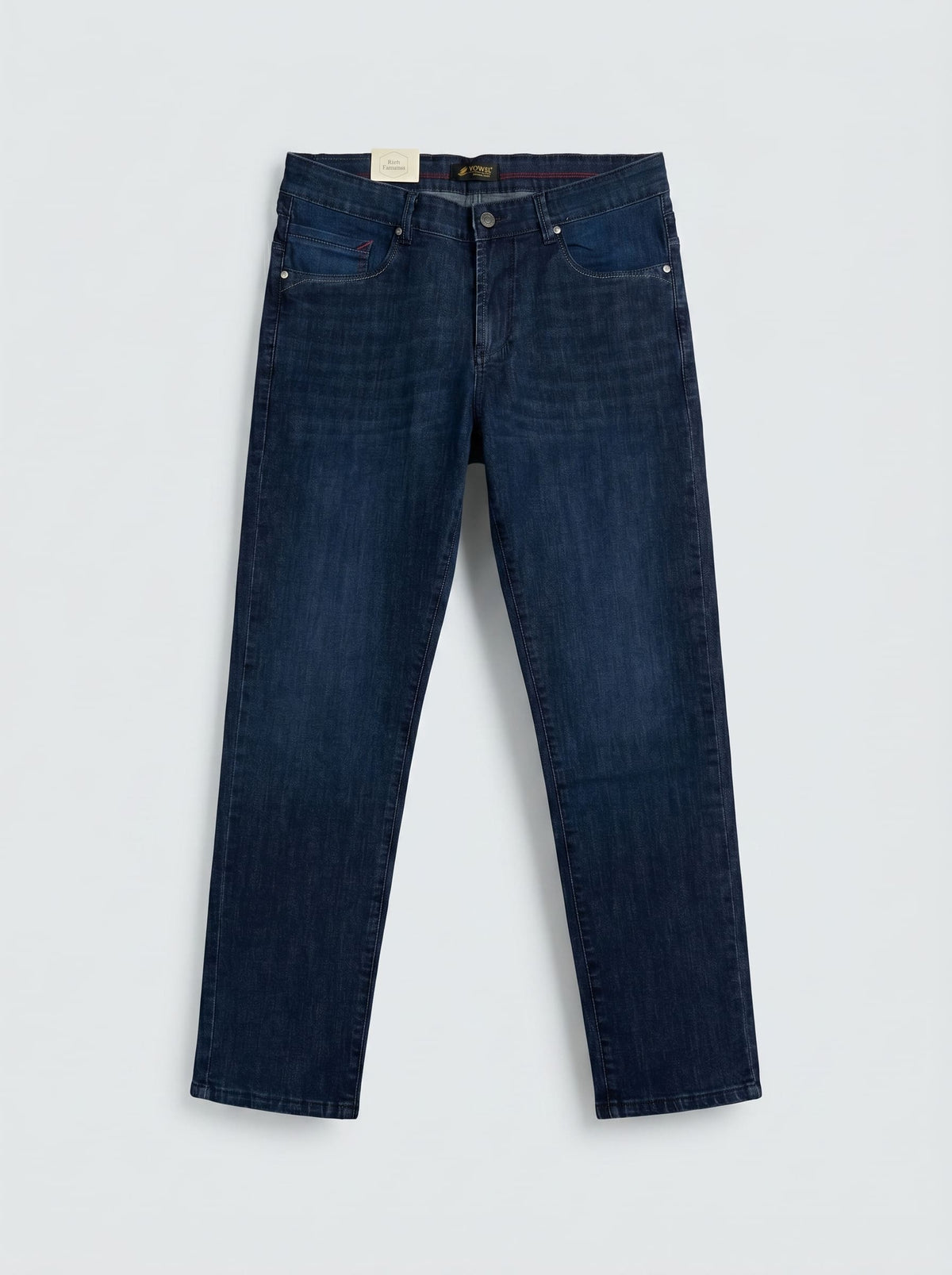 INDIGO WHISKER WASH — Premium Straight Fit Jeans D-1