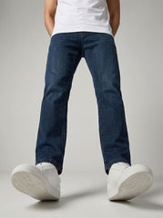 INDIGO WHISKER WASH — Premium Straight Fit Jeans D-1