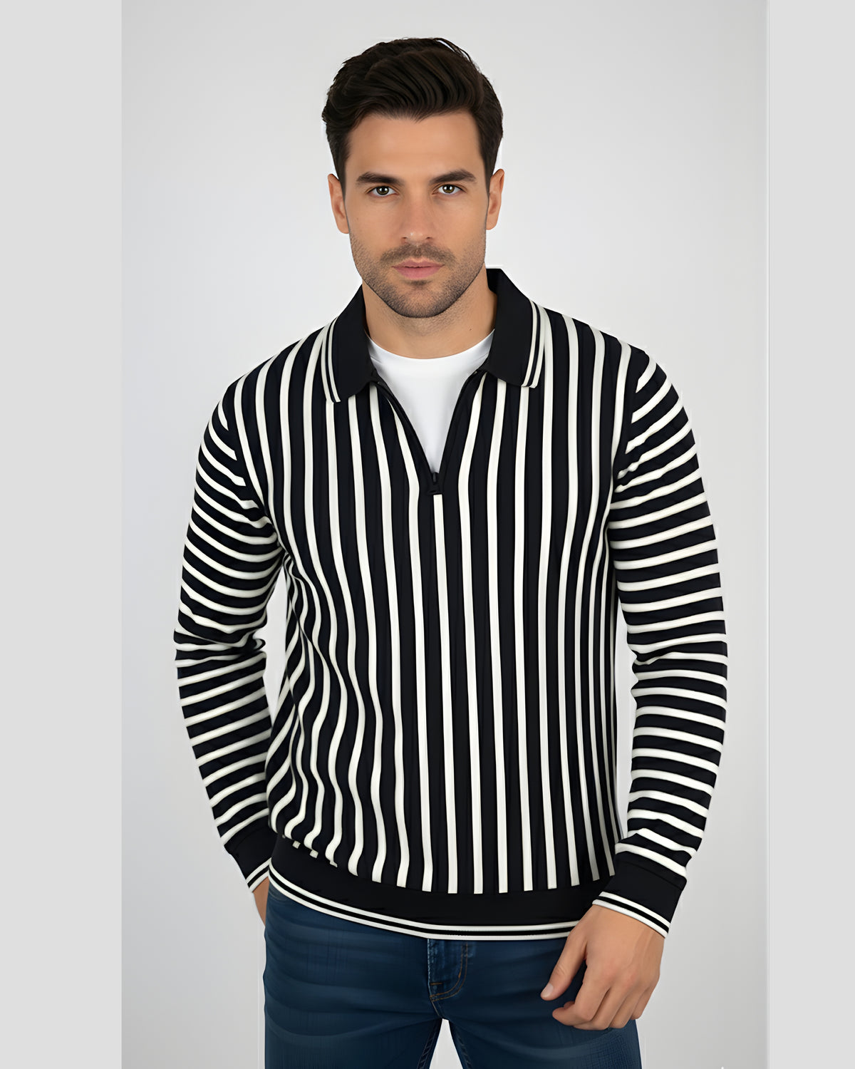 Premium Old Money Half Zipper - 002 Black