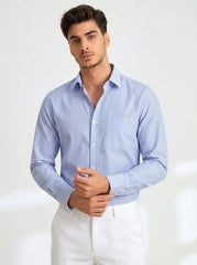 Azure Pinstripe Formal Shirt