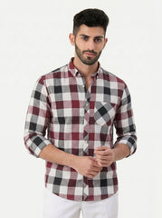 Bordeaux Plaid — Button Down Shirt