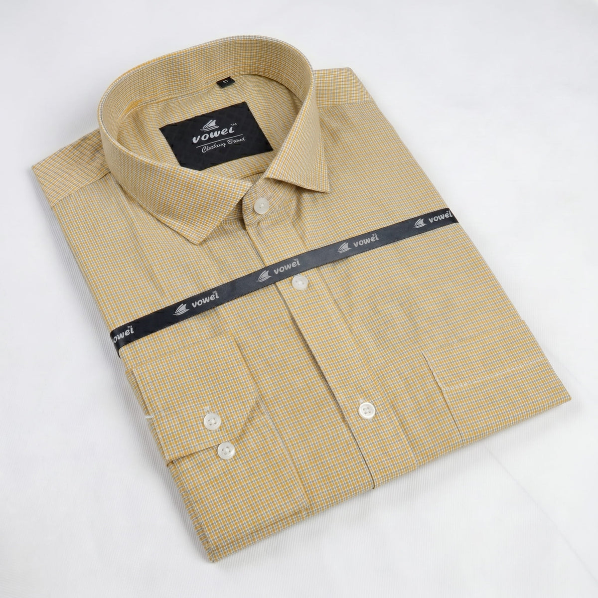 Golden Gingham Formal Shirt