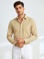 Golden Gingham Formal Shirt