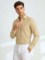 Golden Gingham Formal Shirt