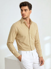 Golden Gingham Formal Shirt