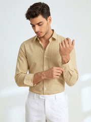 Golden Gingham Formal Shirt