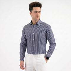 Steel Chalk Stripe Formal Shirt