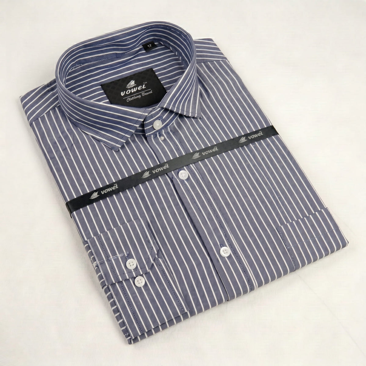 Steel Chalk Stripe Formal Shirt