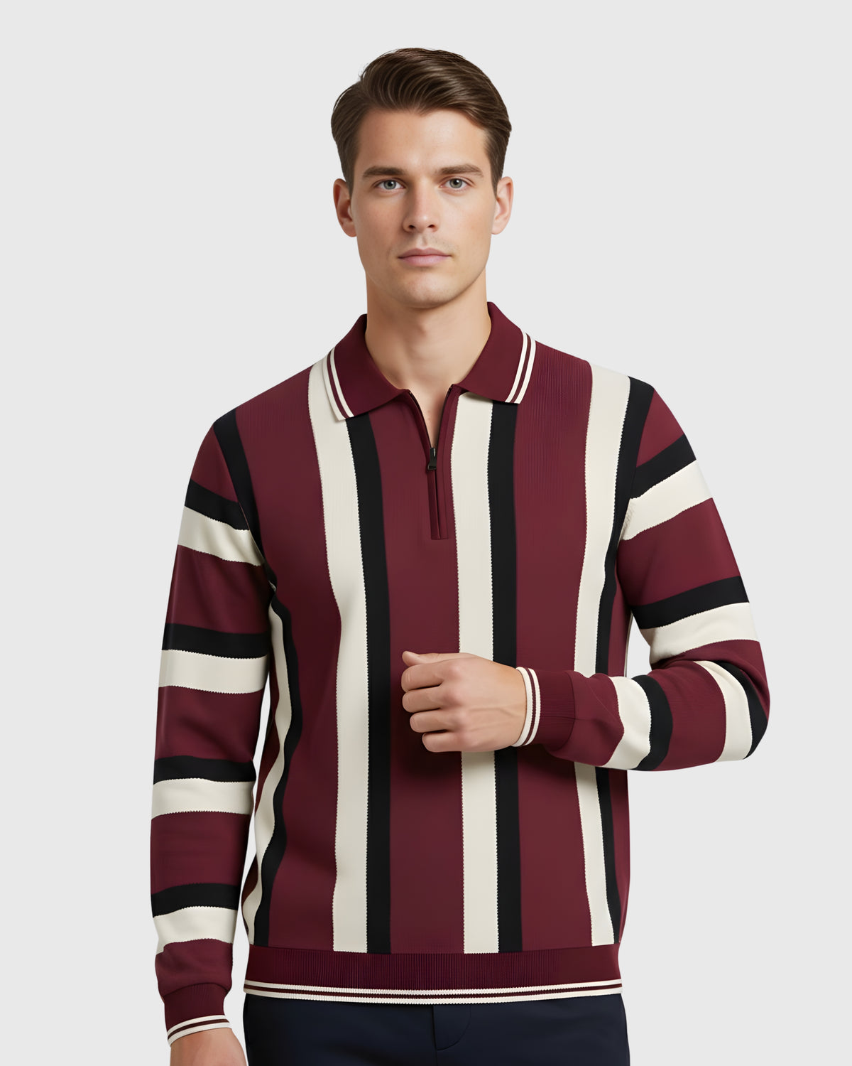 Premium Old Money Half Zipper - 001 - Maroon