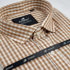 Caramel Gingham Formal Shirt