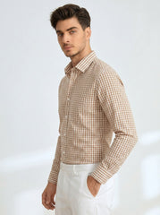 Caramel Gingham Formal Shirt