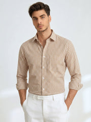 Caramel Gingham Formal Shirt