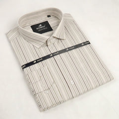 Ivory & Khaki Stripe Formal Shirt