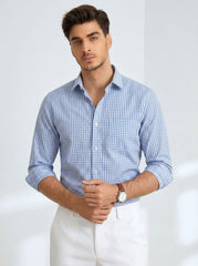 Sky Gingham Formal Shirt