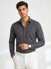 Midnight Gold Stripe Formal Shirt