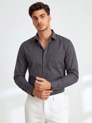 Midnight Gold Stripe Formal Shirt