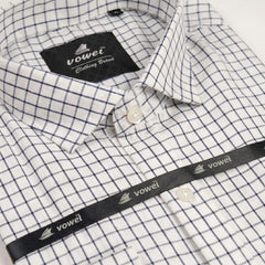 Navy Grid Formal Shirt