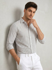 Navy Grid Formal Shirt
