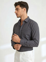 Midnight Gold Stripe Formal Shirt