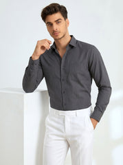 Midnight Gold Stripe Formal Shirt