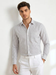 Navy Grid Formal Shirt