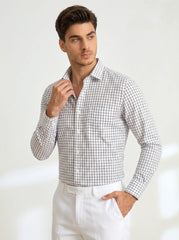 Navy Grid Formal Shirt