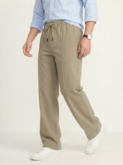 Desert Tapered Pleat Trouser — Warm Beige