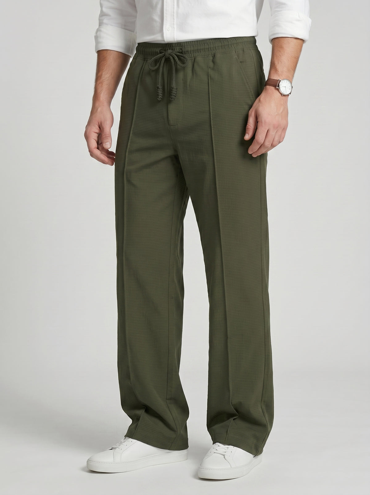 Ranger Olive Tapered Pleat Trouser  — Deep Olive