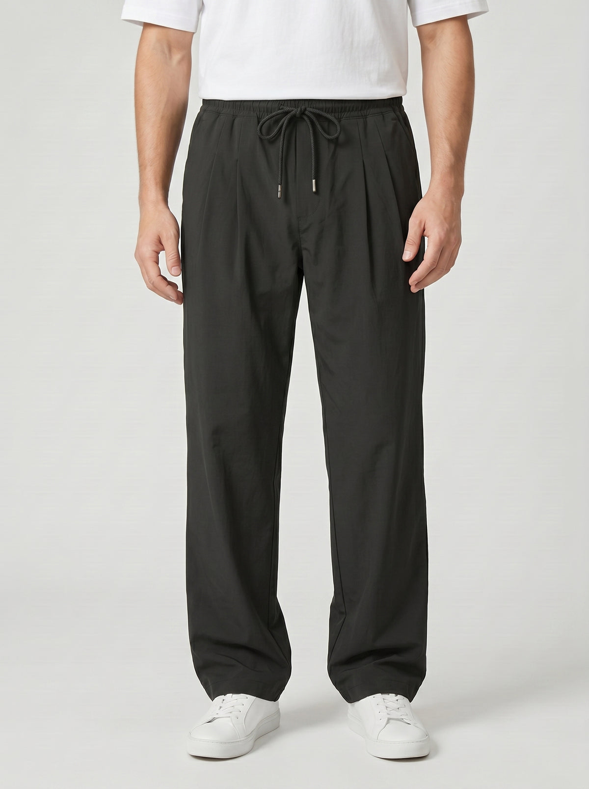 Noir Plain Trouser — Deep Charcoal Black