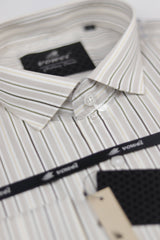 Ivory & Khaki Stripe Formal Shirt